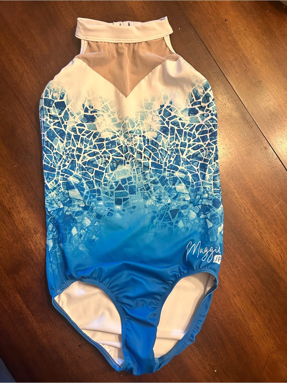 Sylvia P Maggie Blue Mosaic Gymnastics Leotard